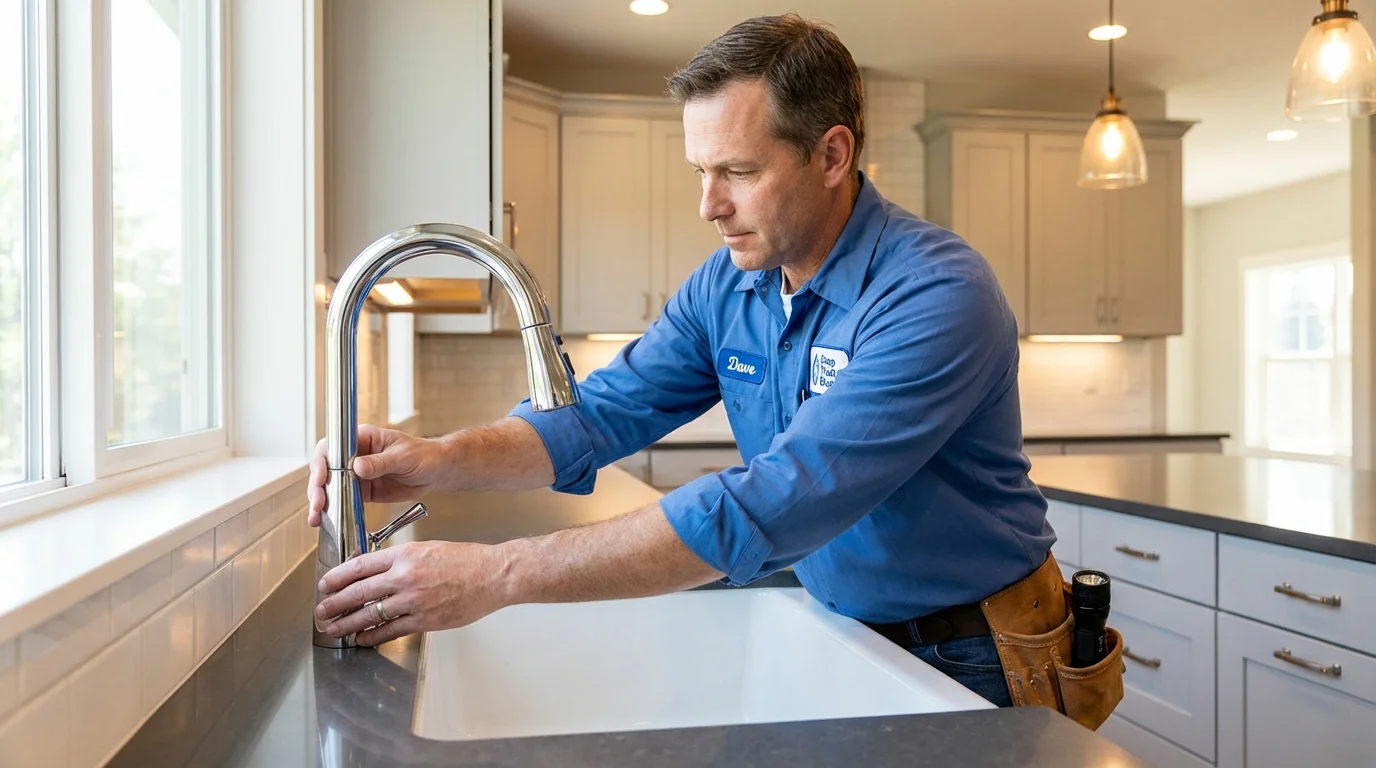 Kitchen faucet installation by Johns Plumbing LLC in Morton Grove