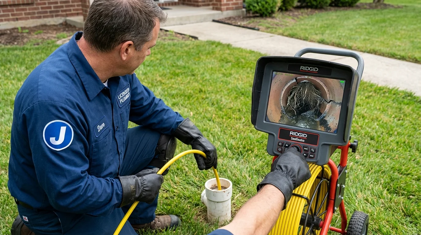 Sewer camera inspection being performed by Johns Plumbing LLC in Morton Grove